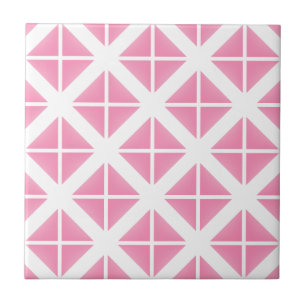 Pink Trendy Triangle Pattern Fliese