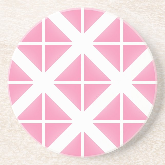 Pink Trendy Triangle Pattern Getränkeuntersetzer (Vorne)