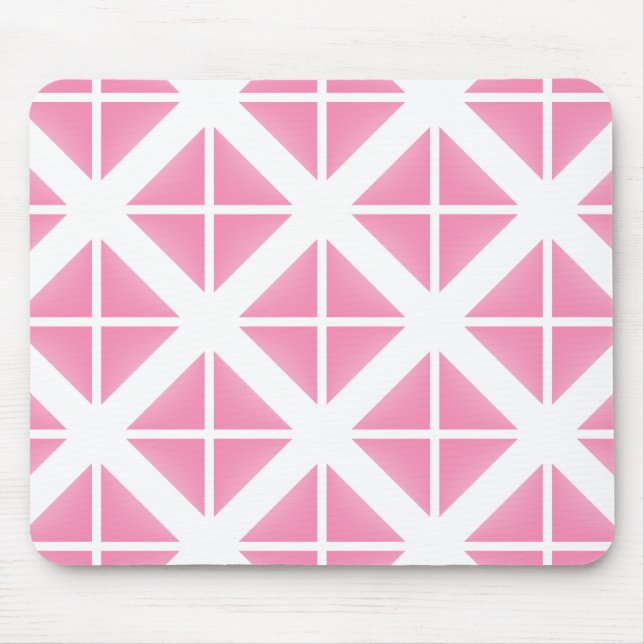 Pink Trendy Triangle Pattern Mousepad (Vorne)