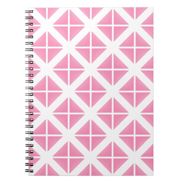 Pink Trendy Triangle Pattern Notizblock (Vorderseite)