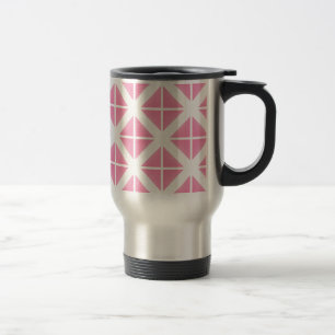 Pink Trendy Triangle Pattern Reisebecher