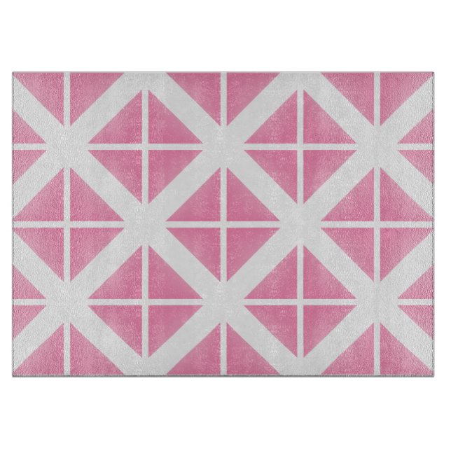 Pink Trendy Triangle Pattern Schneidebrett (Vorderseite)