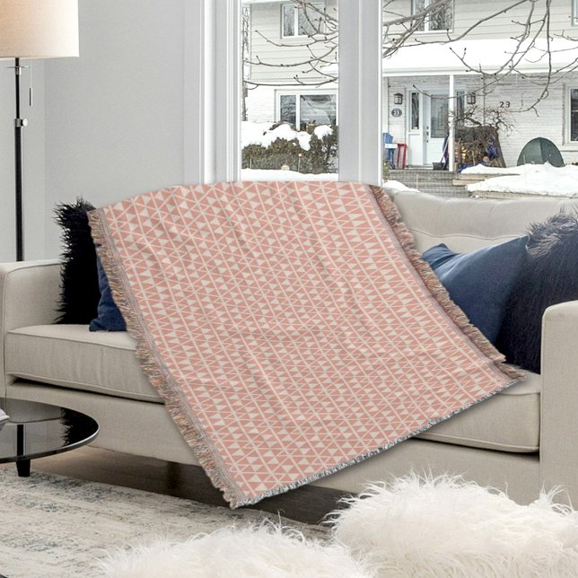 Pink Triangles Pattern Throw Blanket Decke (Von Creator hochgeladen)