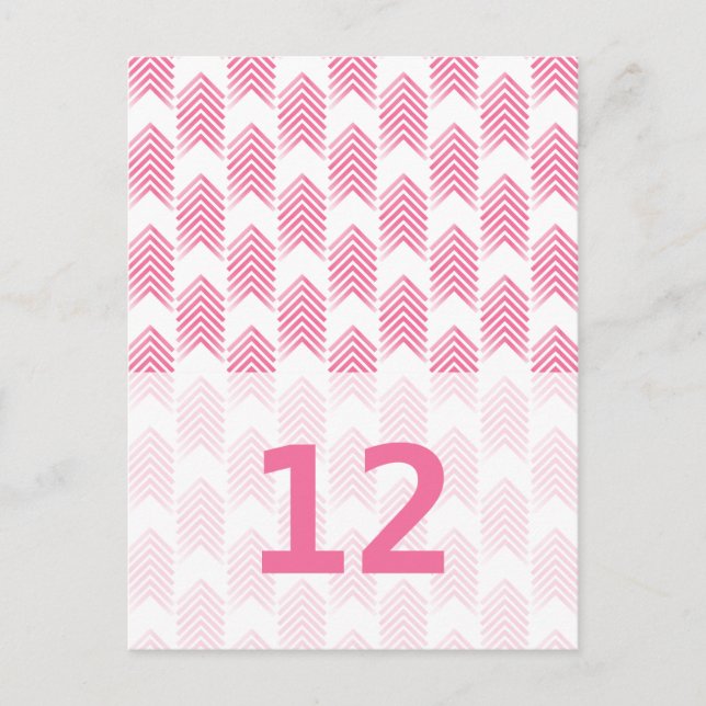Pink Tribal Arrows Tischnummer Postcard (Vorderseite)
