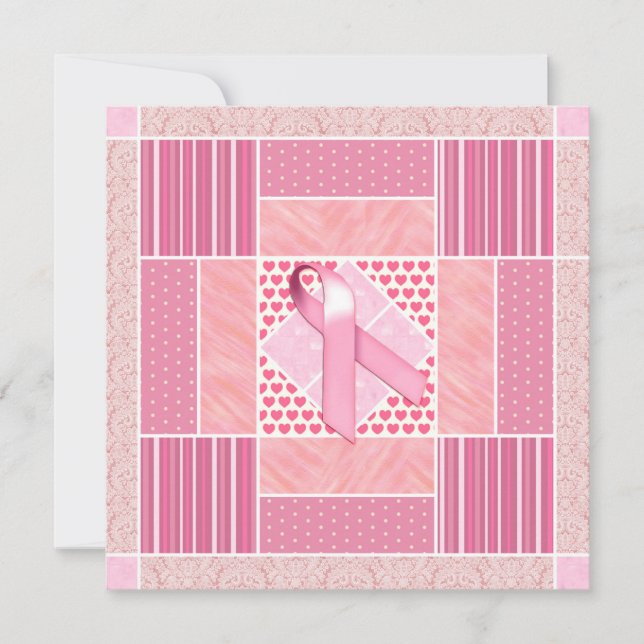 Pink Tribute to Breast Cancer Survivorts Quilt Einladung (Vorderseite)