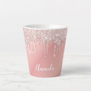 Pink-Tropfen-Namensskript Milchtasse