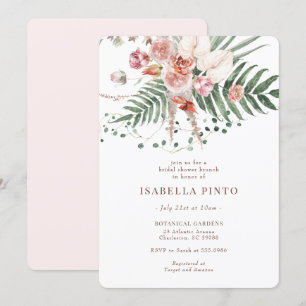 Pink Tropical Boho Floral Brautparty Einladung