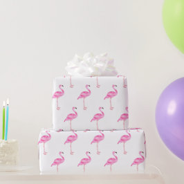 Pink Tropical Flamingo Niedliche Geburtstag Party Geschenkpapier