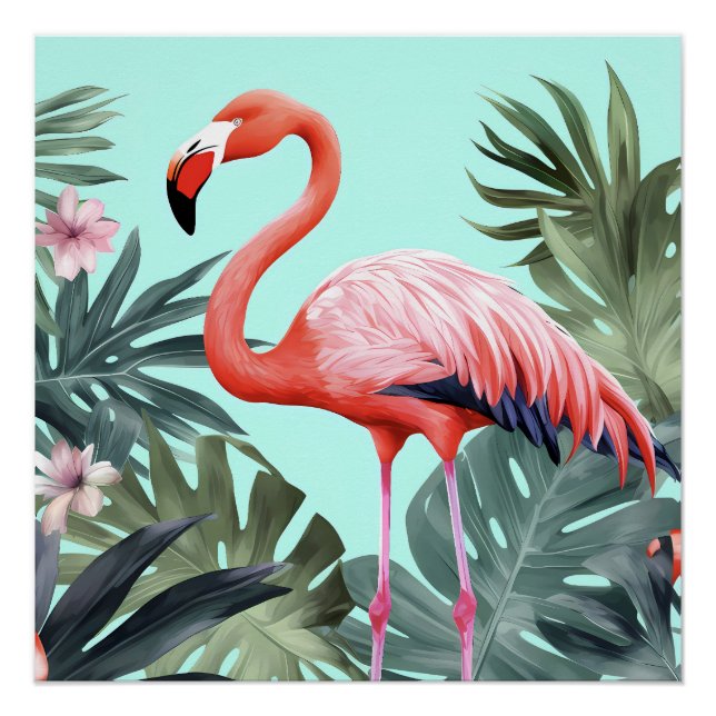 Pink Tropical Flamingo Poster (Vorderseite)