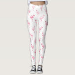 Pink Tropical Flamingo Summer Pattern Leggings<br><div class="desc">Cooles rosa Tropisches Flamingo-Muster auf weißem Hintergrund. Die rosa Flamingo Bird Print ist ein großartiges Geschenk für ein tropisches Party im Sommer.</div>