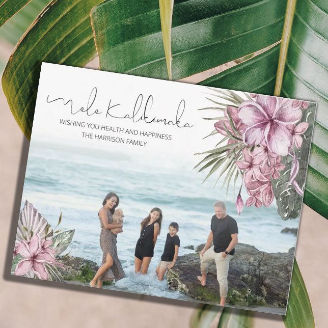 Pink Tropical Floral Mele Kalikimaka Weihnachten (Von Creator hochgeladen)