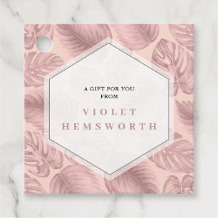 Pink Tropical Geometric Favor Tags Geschenkanhänger