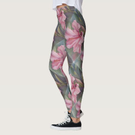 PINK TROPICAL HIBISKUS | LEGGINGS