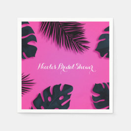 Pink Tropical Palm Blätter Party Luau Summer Chic Serviette