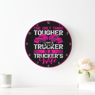 Pink Trucker Ehefrau: am härtesten Große Wanduhr