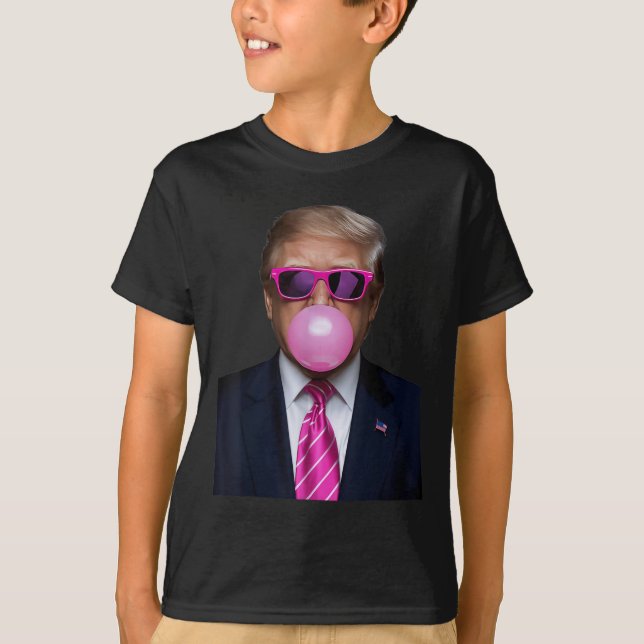 Pink Trump Bubble Gum Gift 2024 Abstimmung Präside T-Shirt (Vorderseite)