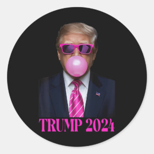 Pink Trumpbubble Gum 2024 Abstimmung Präsident Fun Runder Aufkleber
