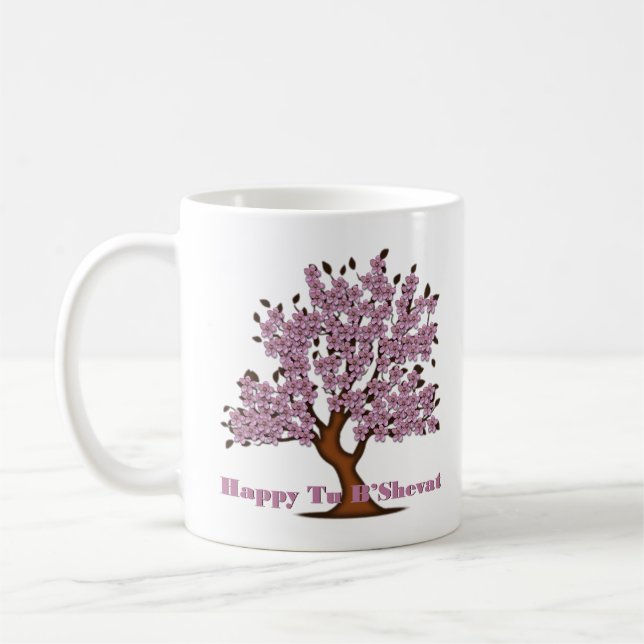 Pink Tu B'Shevat Blume Tree Kaffeetasse (Links)