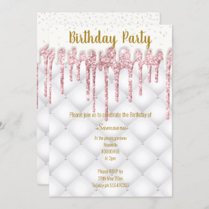 PINK TUFTED CAKE JEDEN ANLASS GEBURTSTAG EINLADUNG