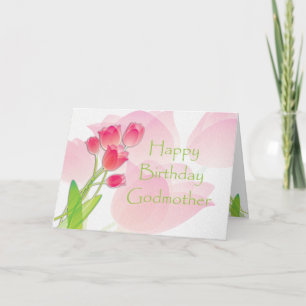 Pink Tulip Birthday Card für Godmutter Karte