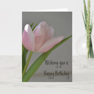Pink Tulip Birthday Karte