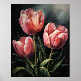 Pink Tulip Blume Art Print Poster