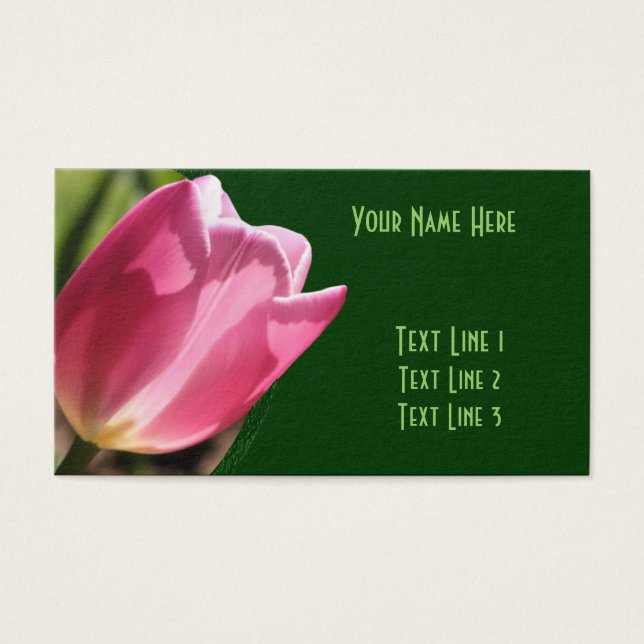 Pink Tulip Blume Business Card (Vorderseite)