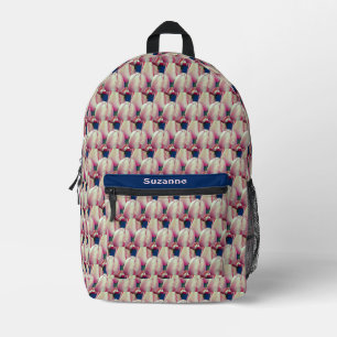 Pink Tulip Blume Personalisiert Bedruckter Rucksack