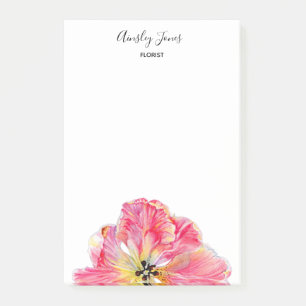 Pink Tulip Blumen Notepad Post-it Klebezettel