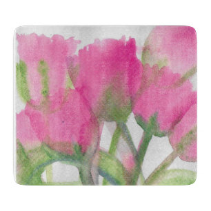 Pink Tulip Cutting Board Schneidebrett
