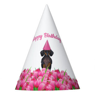 Pink Tulip Dackel Party Partyhütchen
