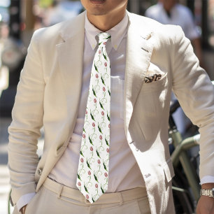 Pink Tulip Floral Krawatte