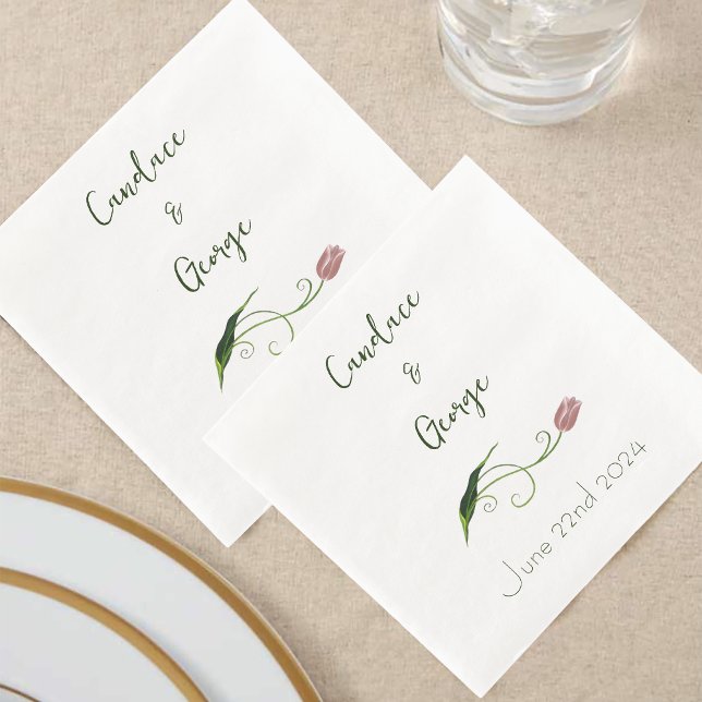 Pink Tulip Floral Serviette (Von Creator hochgeladen)