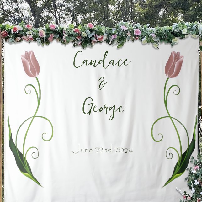 Pink Tulip Floral Wandteppich (Von Creator hochgeladen)