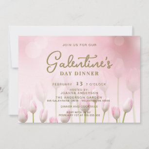 Pink Tulip Galentine's Dinner Brunch Party Einladu Einladung