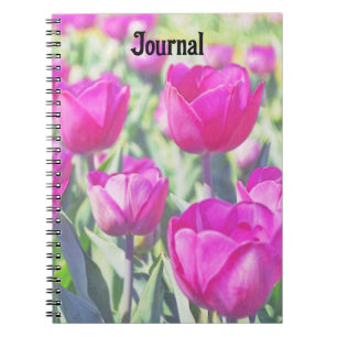 Pink Tulip Garden Art Journal Notizblock