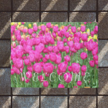Pink Tulip Garden Floral Willkommen