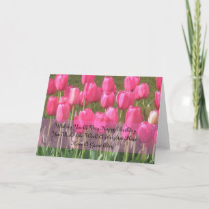 Pink Tulip Geburtstagskarte Karte