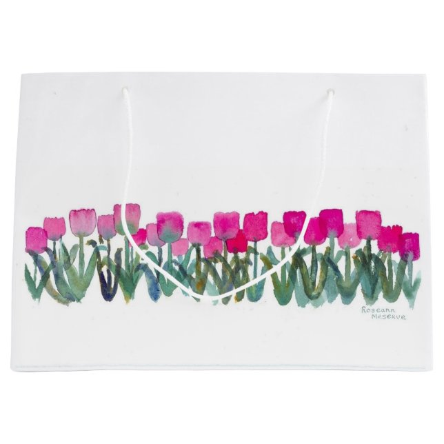 Pink Tulip Geschenktasche Große Geschenktüte (Vorderseite)