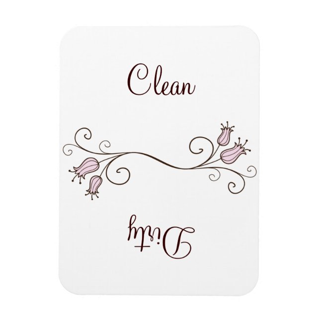 Pink Tulip Geschirrspüler Sauber - Schmutzige Magn Magnet (Vertikal)