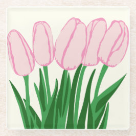 Pink Tulip Glass Untersetzer