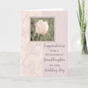 Pink Tulip Grandtochter Hochzeitsgratulation Karte
