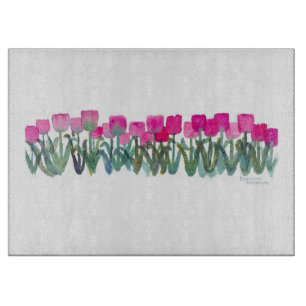 PINK TULIP GROVE CUTTING BOARD SCHNEIDEBRETT