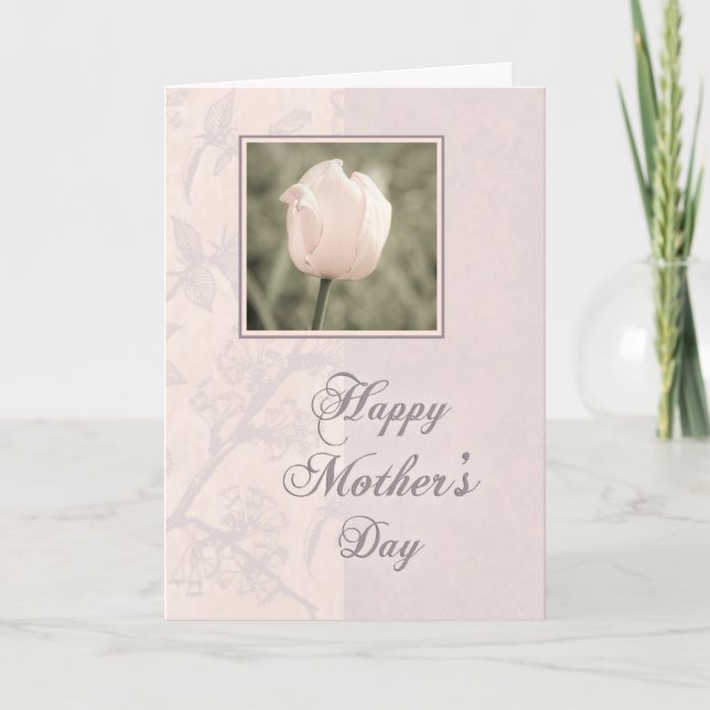 Pink Tulip Happy Mother Day Card Karte (Vorderseite)