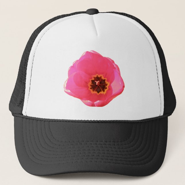 Pink Tulip Hat Truckerkappe (Vorderseite)