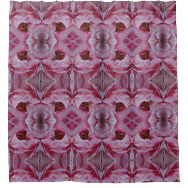 Pink Tulip Ikat Too Duschvorhang (Vorderseite)