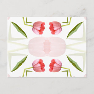 Pink Tulip Kaleidoskop Muster Postkarte