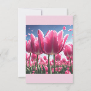 Pink Tulip Note Card Dankeskarte