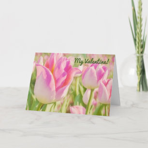 Pink Tulip Pink Blume Valentine Karte