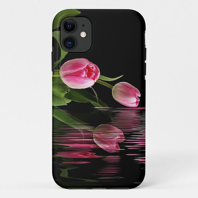 Pink Tulip Reflection Case-Mate iPhone Hülle (Rückseite)
